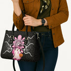 Spooky Pink Ghost Leather Bag Aboriginal Halloween Wear Pink