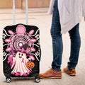 Spooky Pink Ghost Luggage Cover Aboriginal Halloween Wear Pink