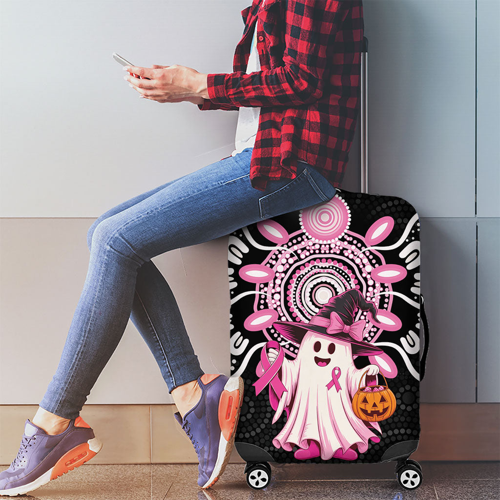 Spooky Pink Ghost Luggage Cover Aboriginal Halloween Wear Pink