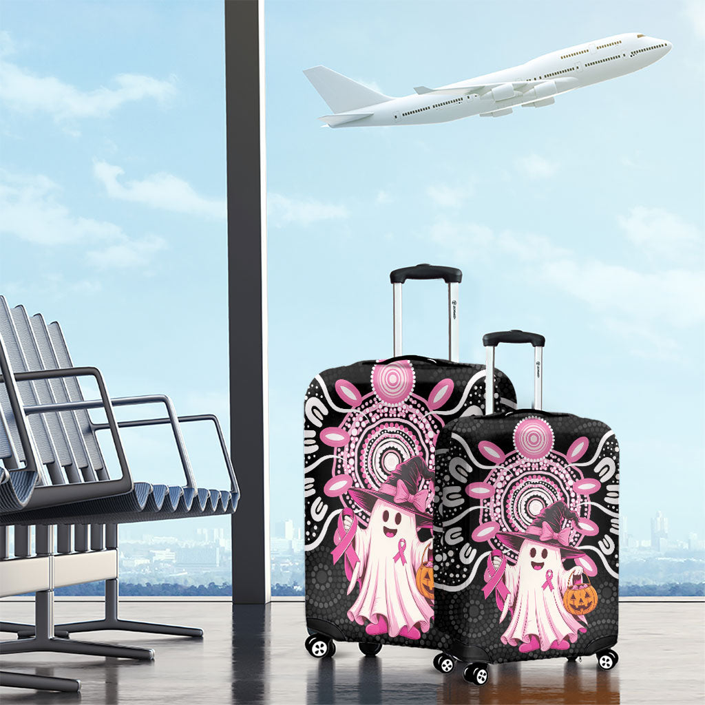 Spooky Pink Ghost Luggage Cover Aboriginal Halloween Wear Pink
