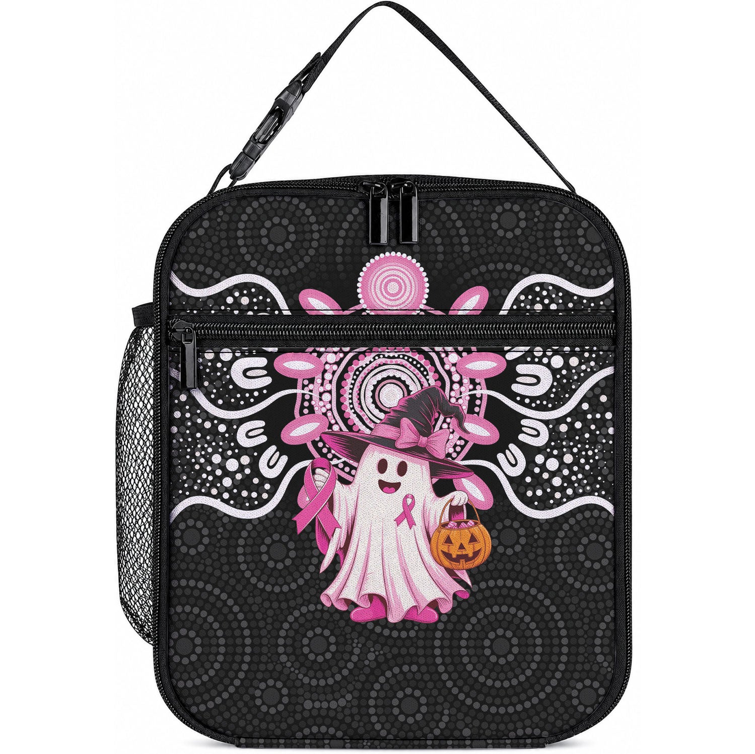 Spooky Pink Ghost Lunch Bag Aboriginal Halloween Wear Pink