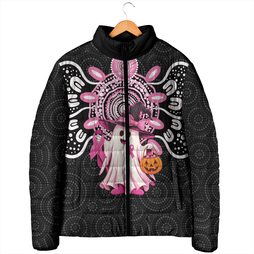 Spooky Pink Ghost Padded Jacket Aboriginal Halloween Wear Pink