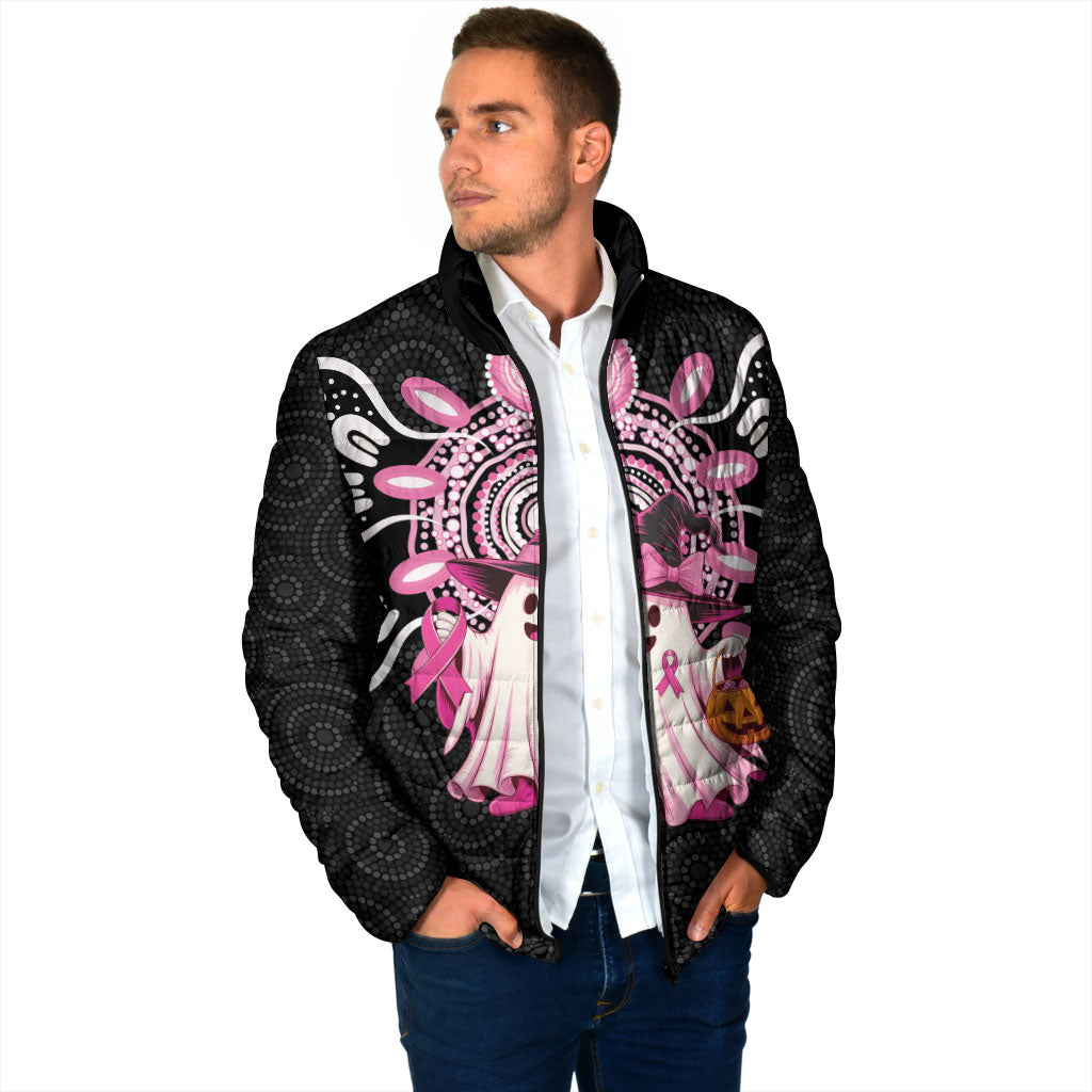Spooky Pink Ghost Padded Jacket Aboriginal Halloween Wear Pink