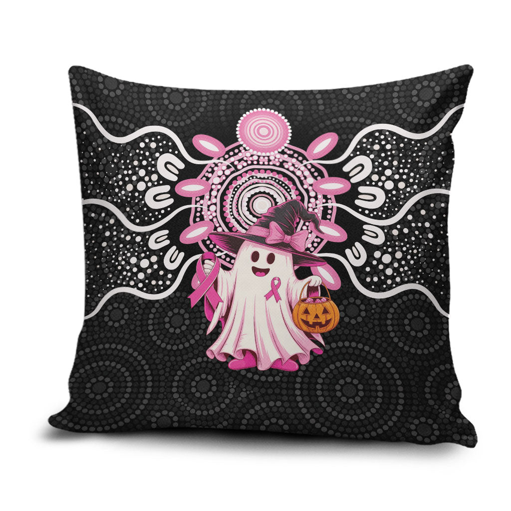 Spooky Pink Ghost Pillow Cover Aboriginal Halloween Wear Pink