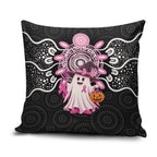 Spooky Pink Ghost Pillow Cover Aboriginal Halloween Wear Pink