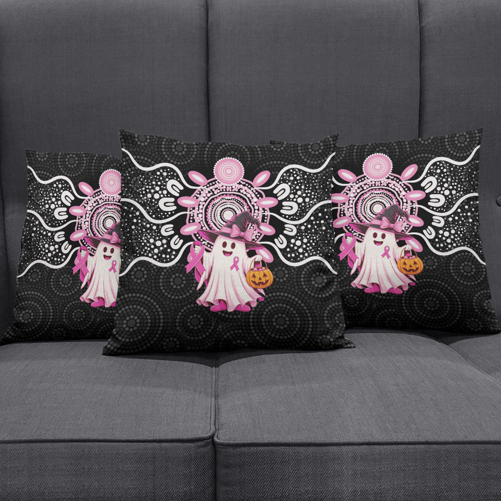 Spooky Pink Ghost Pillow Cover Aboriginal Halloween Wear Pink