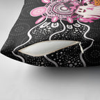 Spooky Pink Ghost Pillow Cover Aboriginal Halloween Wear Pink