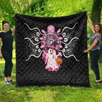 Spooky Pink Ghost Quilt Aboriginal Halloween Wear Pink