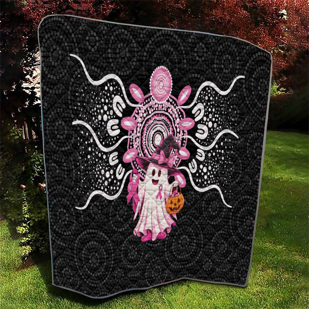 Spooky Pink Ghost Quilt Aboriginal Halloween Wear Pink