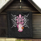 Spooky Pink Ghost Quilt Aboriginal Halloween Wear Pink