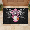 Spooky Pink Ghost Rubber Doormat Aboriginal Halloween Wear Pink