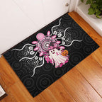 Spooky Pink Ghost Rubber Doormat Aboriginal Halloween Wear Pink