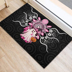 Spooky Pink Ghost Rubber Doormat Aboriginal Halloween Wear Pink