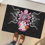 Spooky Pink Ghost Rubber Doormat Aboriginal Halloween Wear Pink