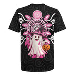 Spooky Pink Ghost Rugby Jersey Aboriginal Halloween Wear Pink