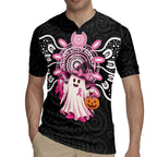 Spooky Pink Ghost Rugby Jersey Aboriginal Halloween Wear Pink