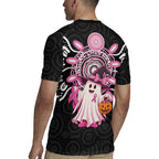 Spooky Pink Ghost Rugby Jersey Aboriginal Halloween Wear Pink