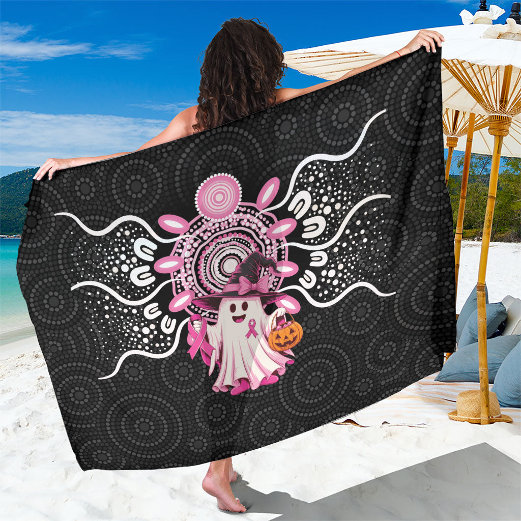 Spooky Pink Ghost Sarong Aboriginal Halloween Wear Pink