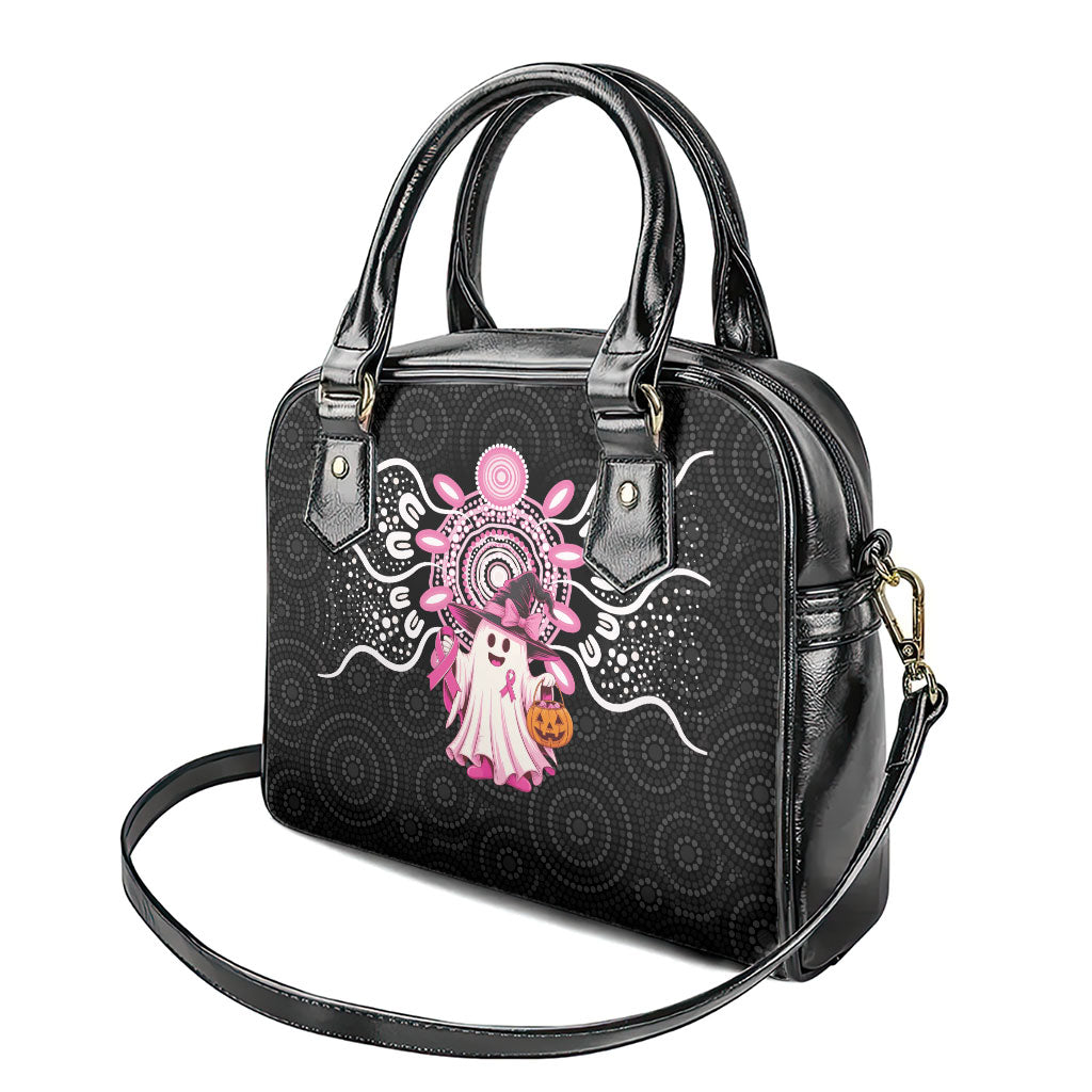 Spooky Pink Ghost Shoulder Handbag Aboriginal Halloween Wear Pink