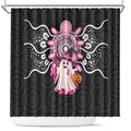 Spooky Pink Ghost Shower Curtain Aboriginal Halloween Wear Pink