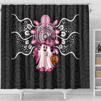 Spooky Pink Ghost Shower Curtain Aboriginal Halloween Wear Pink