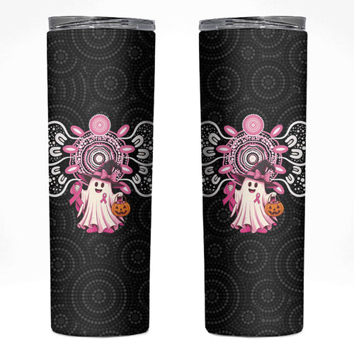 Spooky Pink Ghost Skinny Tumbler Aboriginal Halloween Wear Pink