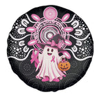 Spooky Pink Ghost Spare Tire Cover Aboriginal Halloween Wear Pink
