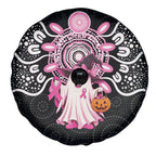 Spooky Pink Ghost Spare Tire Cover Aboriginal Halloween Wear Pink