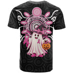 Spooky Pink Ghost T Shirt Aboriginal Halloween Wear Pink