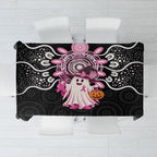 Spooky Pink Ghost Tablecloth Aboriginal Halloween Wear Pink