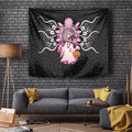 Spooky Pink Ghost Tapestry Aboriginal Halloween Wear Pink