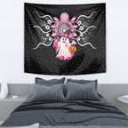 Spooky Pink Ghost Tapestry Aboriginal Halloween Wear Pink