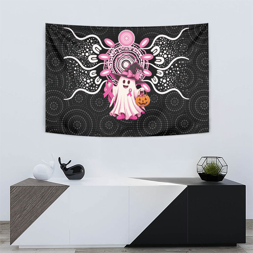 Spooky Pink Ghost Tapestry Aboriginal Halloween Wear Pink