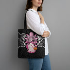 Spooky Pink Ghost Tote Bag Aboriginal Halloween Wear Pink