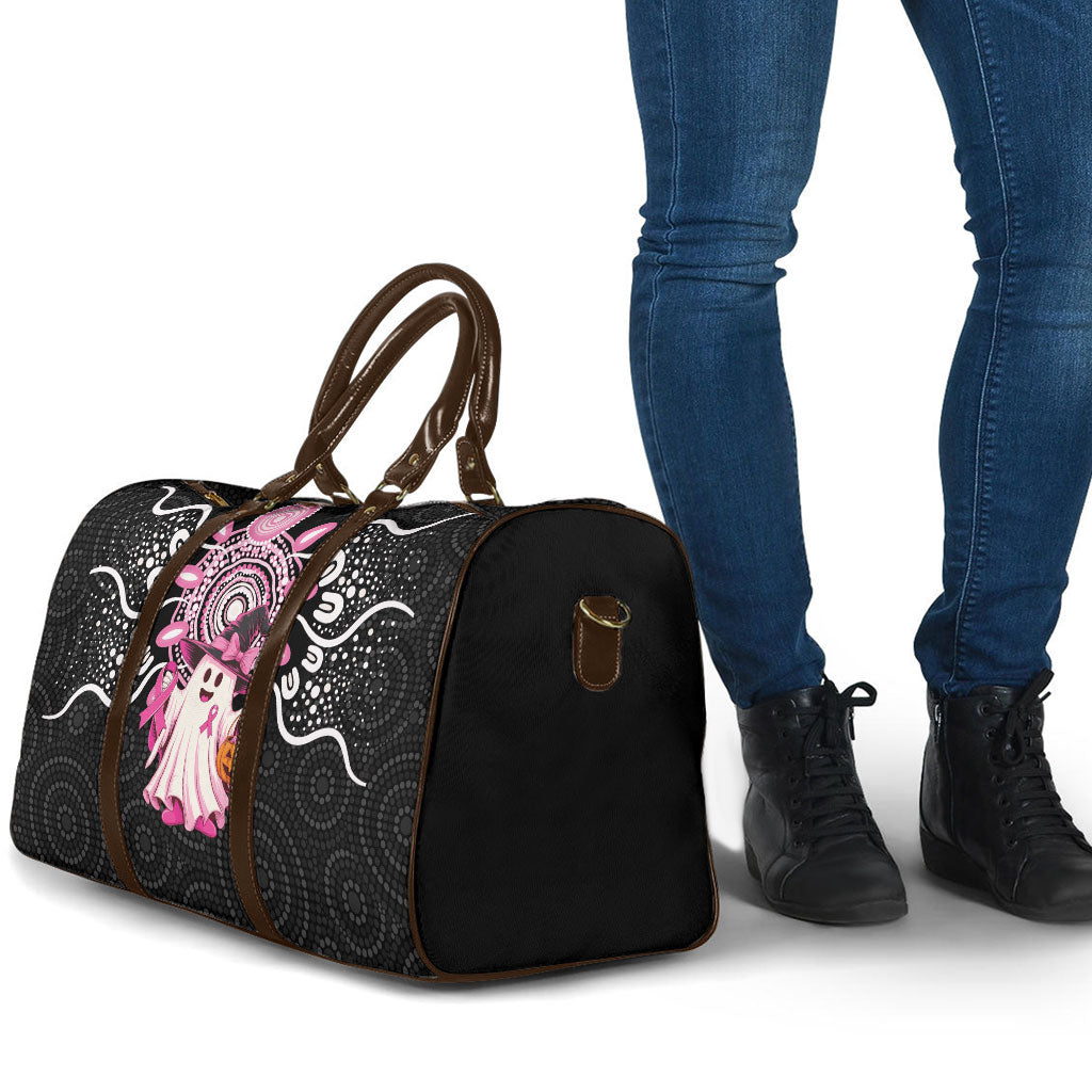Spooky Pink Ghost Travel Bag Aboriginal Halloween Wear Pink