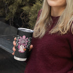 Spooky Pink Ghost Tumbler Cup Aboriginal Halloween Wear Pink