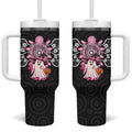 Spooky Pink Ghost Tumbler With Handle Aboriginal Halloween Wear Pink