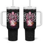 Spooky Pink Ghost Tumbler With Handle Aboriginal Halloween Wear Pink