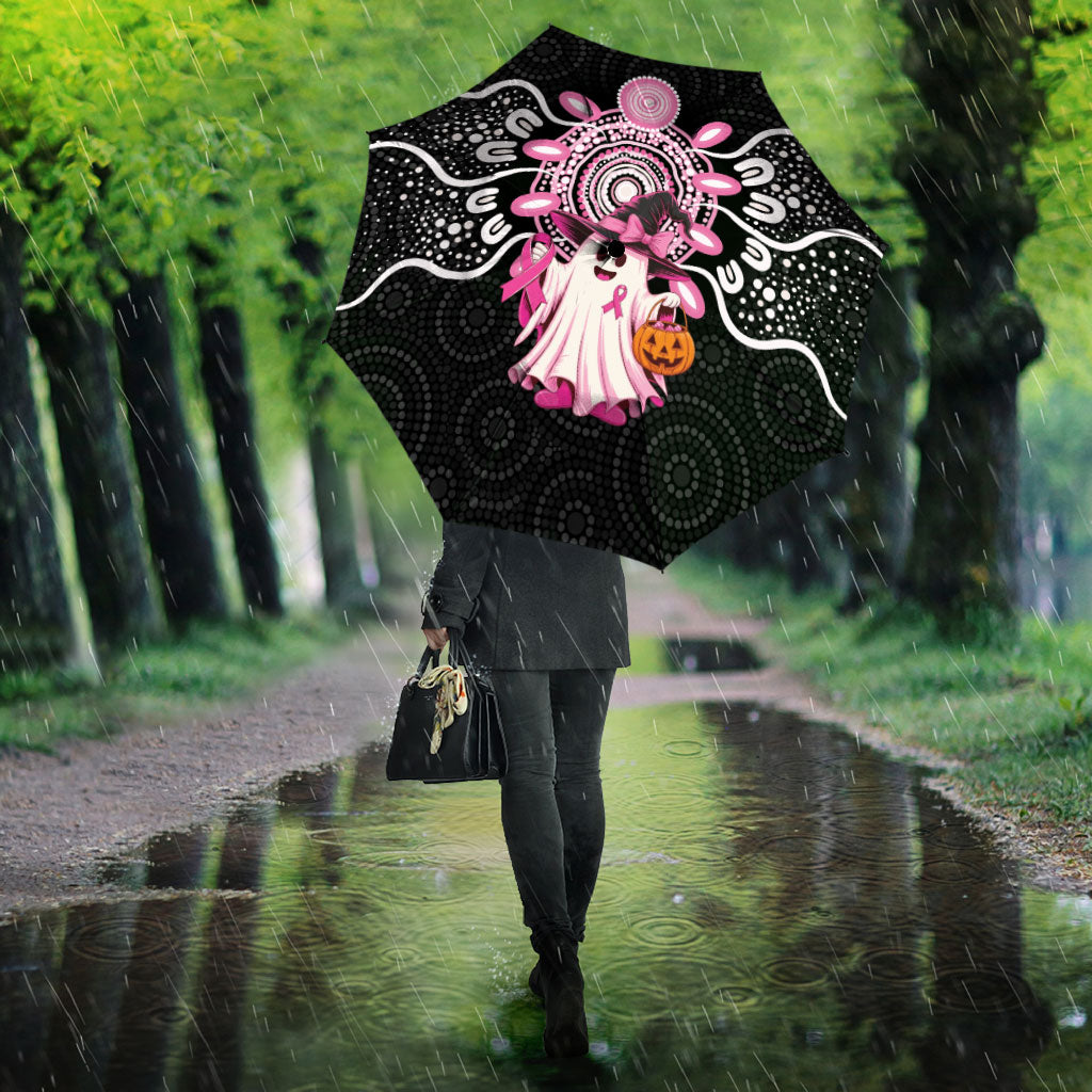 Spooky Pink Ghost Umbrella Aboriginal Halloween Wear Pink