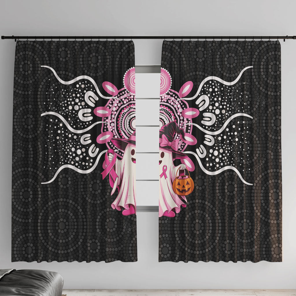 Spooky Pink Ghost Window Curtain Aboriginal Halloween Wear Pink