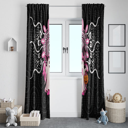 Spooky Pink Ghost Window Curtain Aboriginal Halloween Wear Pink