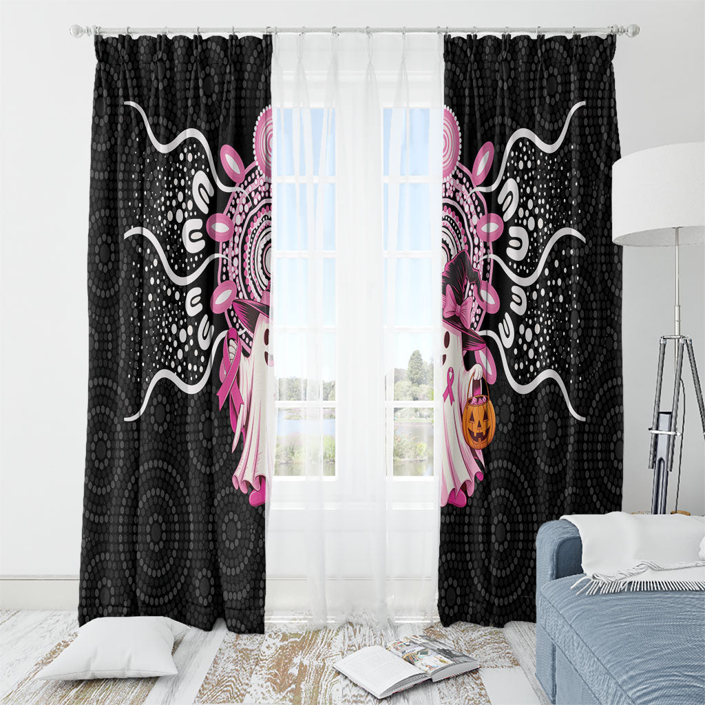 Spooky Pink Ghost Window Curtain Aboriginal Halloween Wear Pink