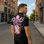 Spooky Pink Ghost Zipper Polo Shirt Aboriginal Halloween Wear Pink