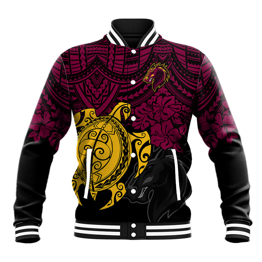 custom-broncos-rugby-baseball-jacket-brisbane-hibiscus-and-turtle-with-polynesian-pattern
