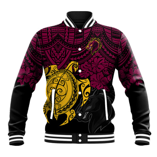 custom-broncos-rugby-baseball-jacket-brisbane-hibiscus-and-turtle-with-polynesian-pattern