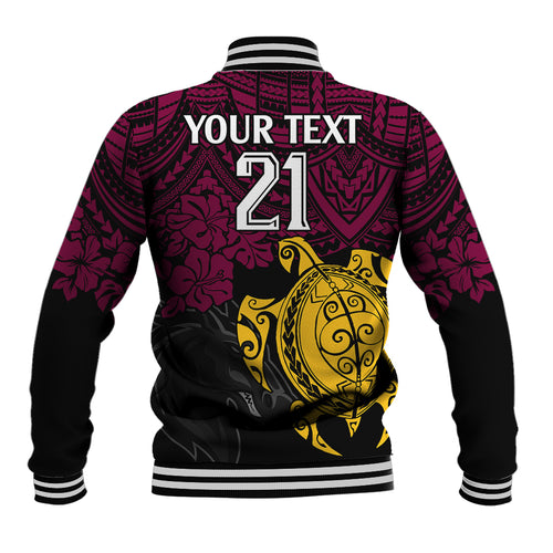 custom-broncos-rugby-baseball-jacket-brisbane-hibiscus-and-turtle-with-polynesian-pattern
