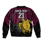 custom-broncos-rugby-bomber-jacket-brisbane-hibiscus-and-turtle-with-polynesian-pattern