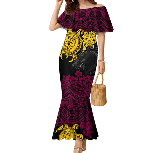custom-broncos-rugby-family-matching-mermaid-dress-and-hawaiian-shirt-brisbane-hibiscus-and-turtle-with-polynesian-pattern