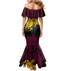 custom-broncos-rugby-family-matching-mermaid-dress-and-hawaiian-shirt-brisbane-hibiscus-and-turtle-with-polynesian-pattern