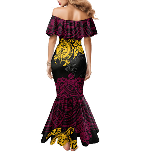 custom-broncos-rugby-family-matching-mermaid-dress-and-hawaiian-shirt-brisbane-hibiscus-and-turtle-with-polynesian-pattern